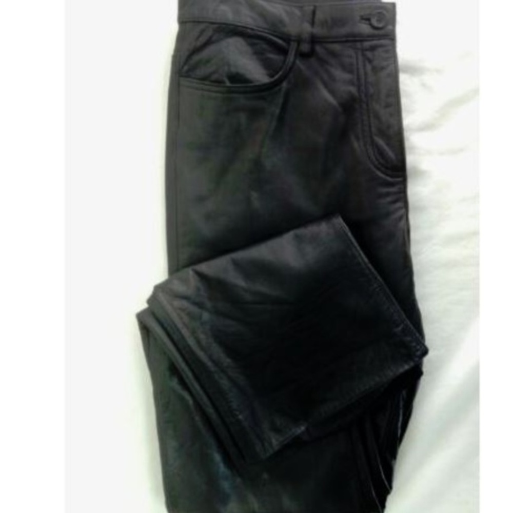 AnnTaylor Leather Soft Pants Black Nylon Lined 10P